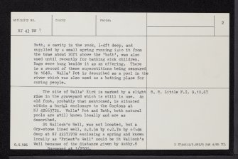 Walla' Kirk Graveyard, NJ43NW 9, Ordnance Survey index card, page number 2, Verso