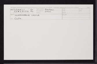 Invermarkie Castle, NJ43NW 11, Ordnance Survey index card, Recto