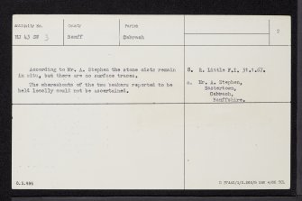 Lesmurdie, NJ43SW 3, Ordnance Survey index card, page number 2, Verso