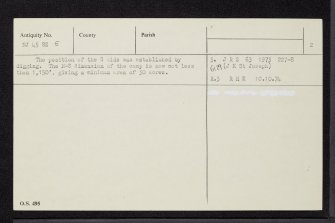 Auchinhove, NJ45SE 5, Ordnance Survey index card, page number 2, Verso