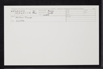 Keith, Station Road, Milton Tower, NJ45SW 4, Ordnance Survey index card, Recto