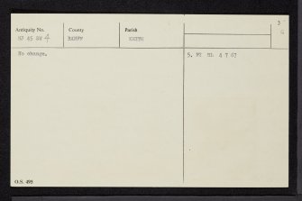 Keith, Station Road, Milton Tower, NJ45SW 4, Ordnance Survey index card, page number 3, Recto