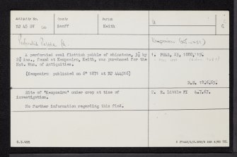 Kempcairn, NJ45SW 10, Ordnance Survey index card, Recto