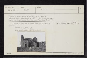Findochty Castle, NJ46NE 2, Ordnance Survey index card, page number 2, Verso