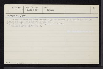 Tronach Castle, NJ46NE 5, Ordnance Survey index card, page number 2, Verso