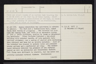 Portknockie, Green Castle, NJ46NE 8, Ordnance Survey index card, page number 2, Verso