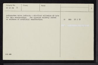 Portknockie, Green Castle, NJ46NE 8, Ordnance Survey index card, page number 3, Recto