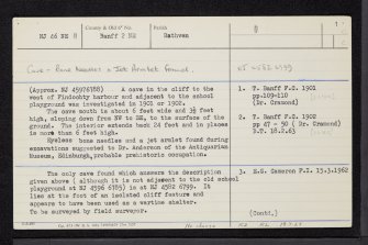 Findochty Harbour, NJ46NE 11, Ordnance Survey index card, page number 1, Recto