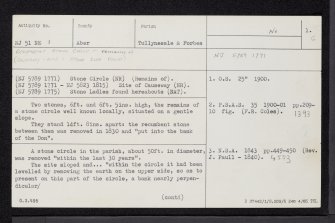 Druidstone, Druidsfield, NJ51NE 1, Ordnance Survey index card, page number 1, Recto