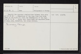 Crookmore, NJ51NE 16, Ordnance Survey index card, page number 3, Recto
