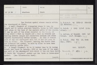 Clatt, Clatt 2, NJ52NW 7, Ordnance Survey index card, page number 1, Recto