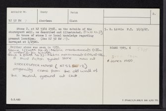 Clatt, Clatt 2, NJ52NW 7, Ordnance Survey index card, page number 2, Verso