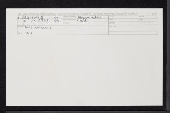 Clatt, Mill Of Clatt, Miller's Cottage And Byre, NJ52NW 15, Ordnance Survey index card, Recto