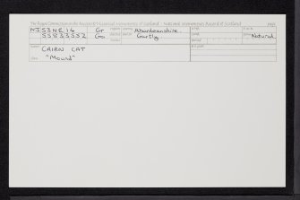 Cairn Cat, NJ53NE 14, Ordnance Survey index card, Recto