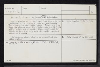 Rothiemay, NJ54NE 6, Ordnance Survey index card, page number 2, Verso