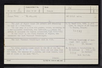 Mains Of Bognie, Farmhouse, NJ54NE 16, Ordnance Survey index card, page number 1, Recto