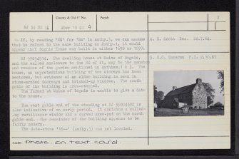 Mains Of Bognie, Farmhouse, NJ54NE 16, Ordnance Survey index card, page number 2, Verso