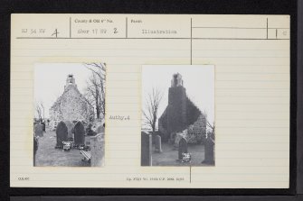 Ruthven, Old Parish Church And Burial-Ground, NJ54NW 4, Ordnance Survey index card, Recto