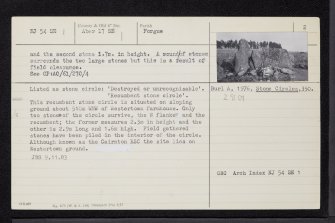 Cairnton, NJ54SE 1, Ordnance Survey index card, page number 2, Verso