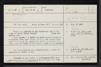 Newtongarry Hill, NJ54SE 4, Ordnance Survey index card, page number 1, Recto