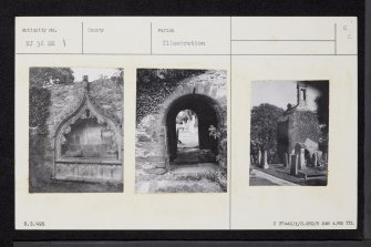 Fordyce, Old Parish Church Of St Talorgan And Walled Burial Ground, NJ56SE 1, Ordnance Survey index card, Recto