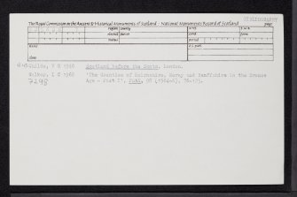 Fordyce, NJ56SE 7, Ordnance Survey index card, Recto