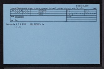 Hallyards, NJ56SW 21, Ordnance Survey index card, Recto
