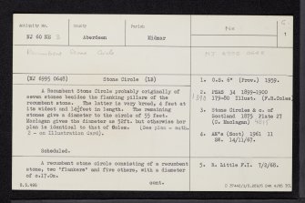 Midmar Kirk, NJ60NE 3, Ordnance Survey index card, page number 1, Recto