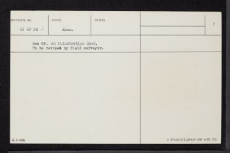 Corsindae, NJ60NE 4, Ordnance Survey index card, page number 2, Verso