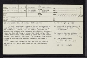 Corrichie, NJ60SE 1, Ordnance Survey index card, page number 1, Recto