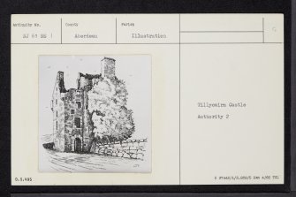 Tillycairn Castle, NJ61SE 1, Ordnance Survey index card, Recto