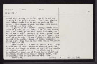 Hatton Of Ardoyne, NJ62NE 7, Ordnance Survey index card, page number 2, Verso