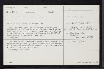 Inschfield, NJ62NW 6, Ordnance Survey index card, Recto