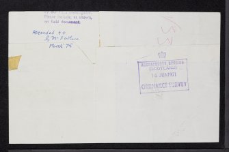 Dunnydeer, NJ62NW 8, Ordnance Survey index card, Verso