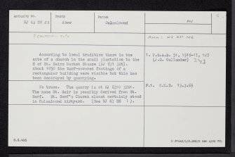 St Sairs, NJ63SW 23, Ordnance Survey index card, Recto