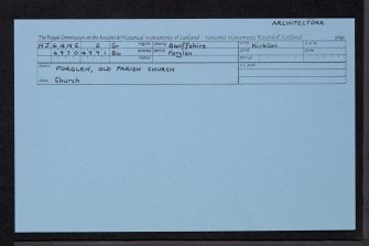 Forglen, Old Parish Church And Graveyard, NJ64NE 2, Ordnance Survey index card, Recto