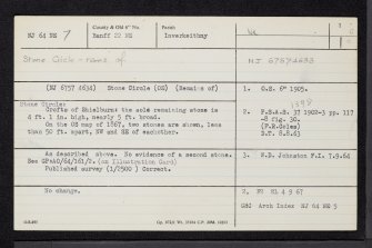 Crofts Of Shielburn, NJ64NE 7, Ordnance Survey index card, page number 1, Recto