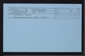 Kinnairdy Castle, NJ64NW 1, Ordnance Survey index card, Recto