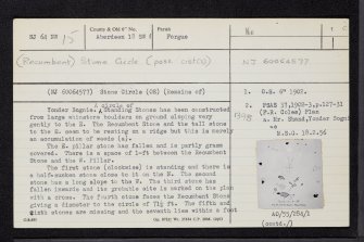 Yonder Bognie, NJ64NW 15, Ordnance Survey index card, page number 1, Recto