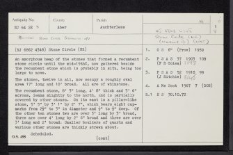 Pitglassie, NJ64SE 8, Ordnance Survey index card, page number 1, Recto