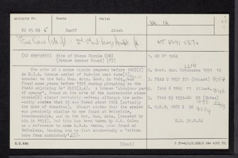 Mains Of Auchinbadie, NJ65NE 5, Ordnance Survey index card, page number 1, Recto