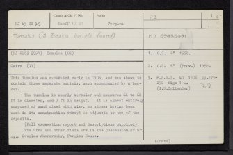 Forglen, NJ65SE 25, Ordnance Survey index card, page number 1, Recto