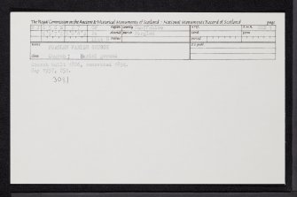 Forglen, Parish Church And Burial-Ground, NJ65SE 27, Ordnance Survey index card, Recto