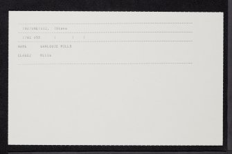 Garlogie Mills, Museum Of Power, NJ70NE 12, Ordnance Survey index card, Recto