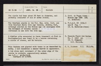 Fullerton, NJ71NE 14, Ordnance Survey index card, page number 2, Verso