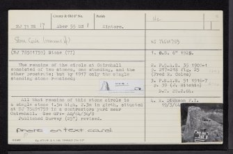 Cairnhall, NJ71NE 17, Ordnance Survey index card, Recto