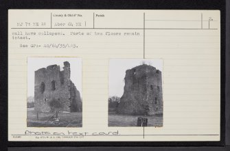 Castle Of Hallforest, NJ71NE 21, Ordnance Survey index card, page number 2, Verso