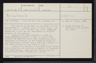 Hill Of Tuack, NJ71NE 27, Ordnance Survey index card, page number 1, Recto