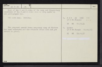 Kintore, NJ71NE 28, Ordnance Survey index card, page number 2, Verso