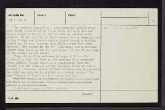 'The Chapel O' Sink', NJ71NW 4, Ordnance Survey index card, page number 2, Verso